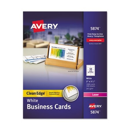 Avery Dennison CARD, BUS, 2SIDE, CE, 1000WHT 5874